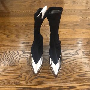 New Givenchy Womens Slip-on Boots Black & Silver